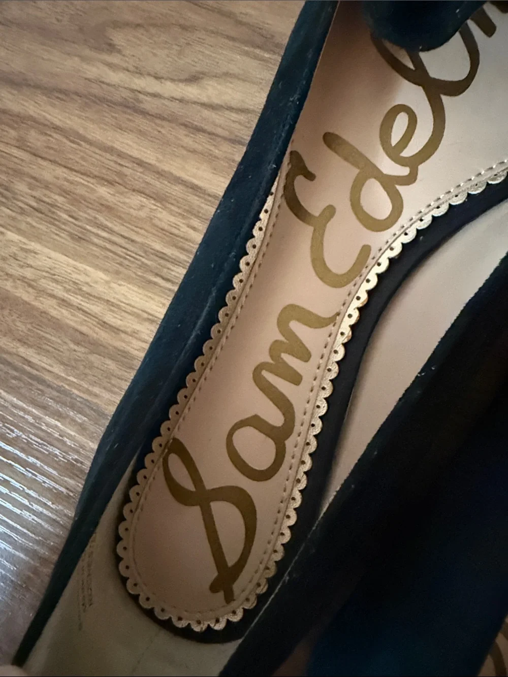 Sam Edelman Black Suede Pointed Toe Flats with Decorative Bow